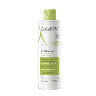 A-DERMA Biology Organic Dermatological Micellar Water Hydra-Cleanser 400ml