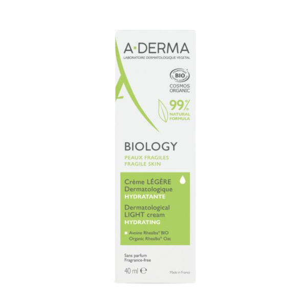 A-DERMA Biology Creme Dermatológico Hidratante Ligeiro 40ml 1