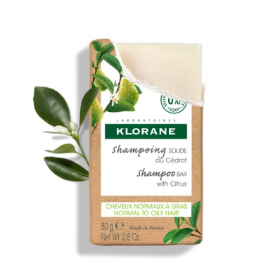 Klorane Shampoo Bar with Citrus for Normal to Oily Hair 80g