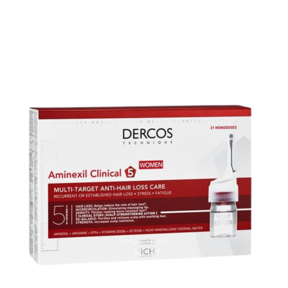 Vichy Dercos Aminexil Clinical 5 - 21 Ampolas - Mulher